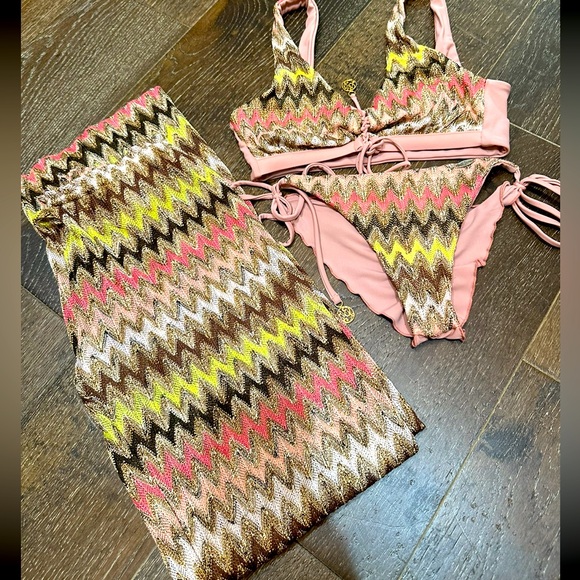 Luli Fama Other - Lulu Fama swim 3 piece set pants & bikini XS/S
